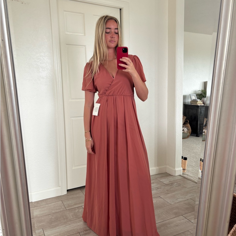 Elegant Terracotta Maxi Dress